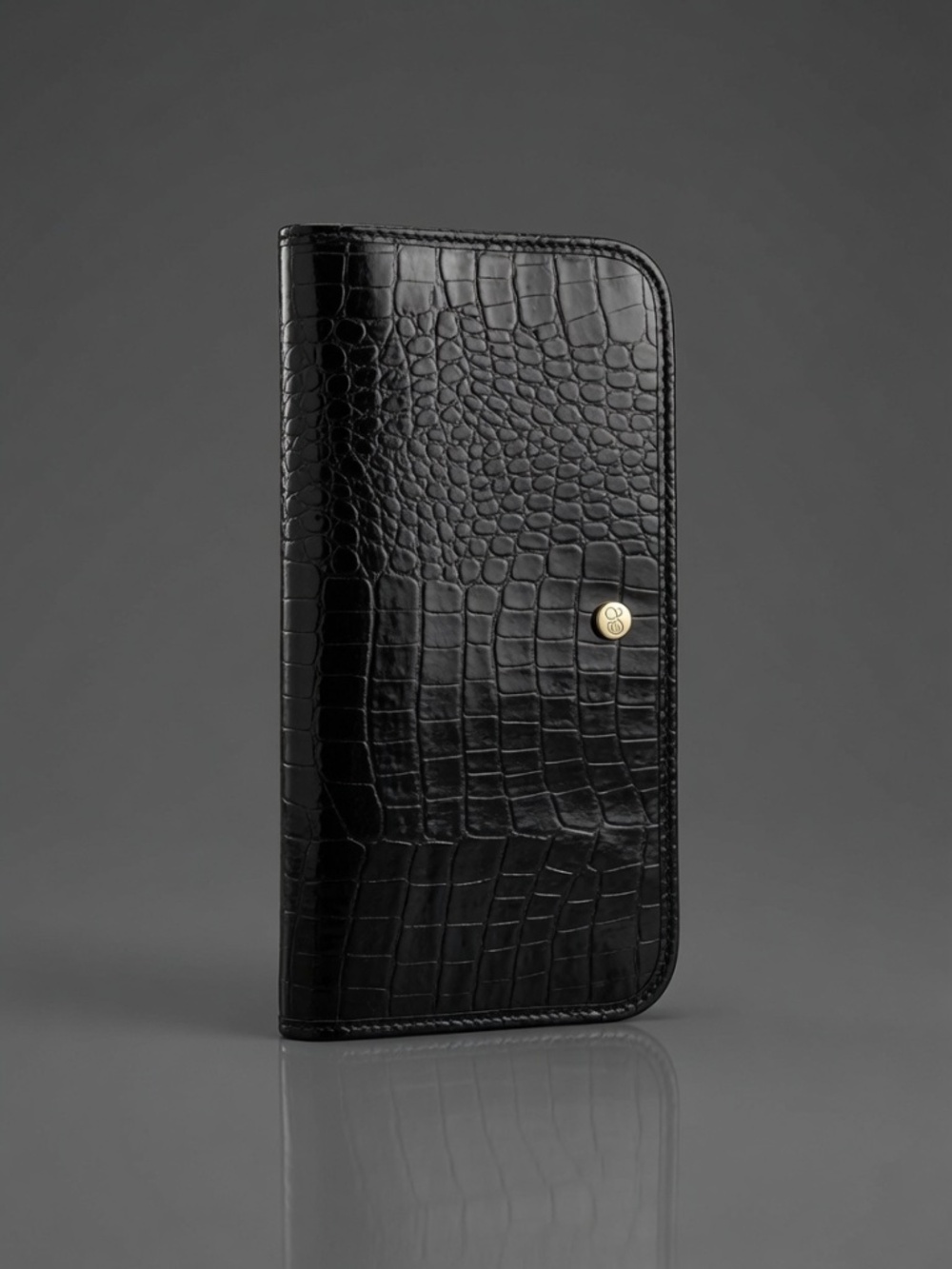 Samantha Brown NWT Black Croc Embossed Travel Document Organizer Wallet
